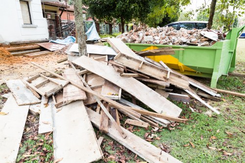 Separated recyclables at a Maidenhead property clearance